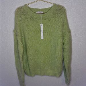 NWT- One Grey Day- Women's key lime Green griffin pullover Sweater- Size Small